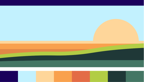 Sunrise graphic with alternate colour palette